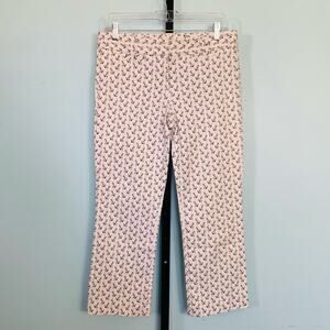J. Crew Factory City Fit White Anchor Print Pants Size 6